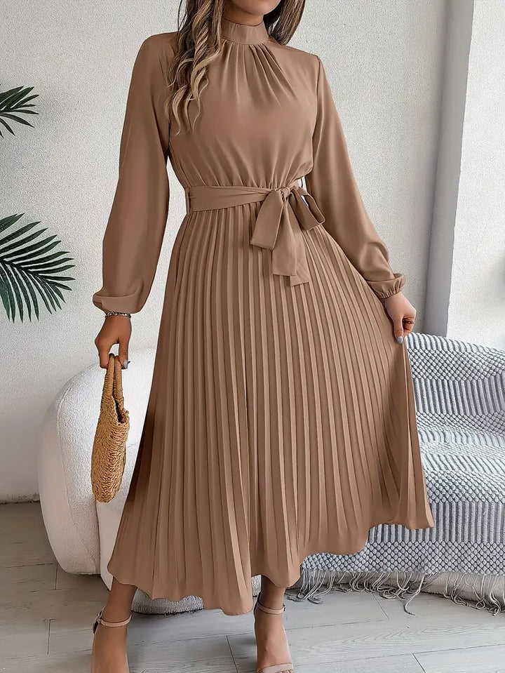 Pleated Midi Dress With Sleeves - Vickie
