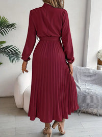 Pleated Midi Dress With Sleeves - Vickie