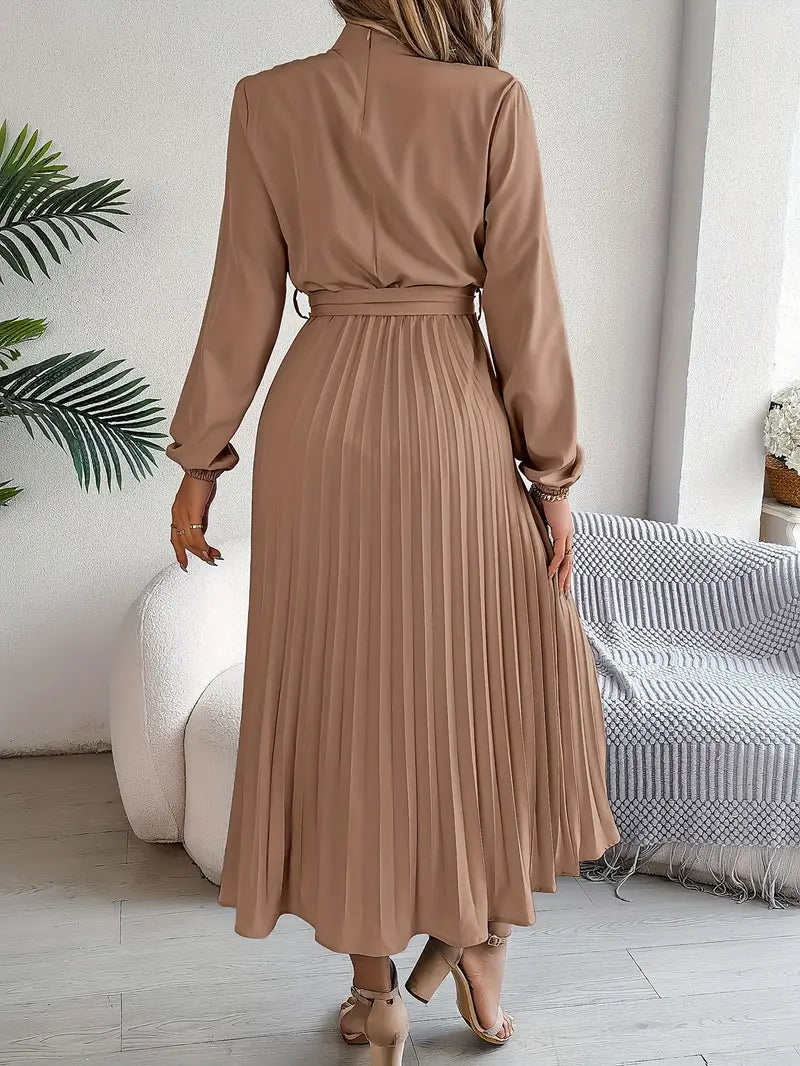 Pleated Midi Dress With Sleeves - Vickie