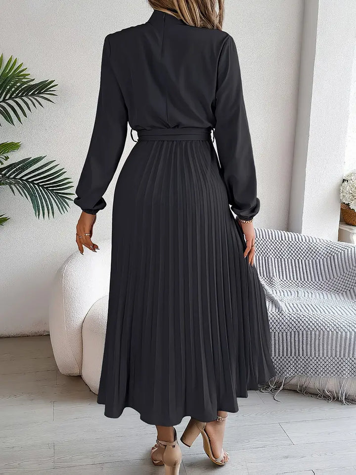 Pleated Midi Dress With Sleeves - Vickie
