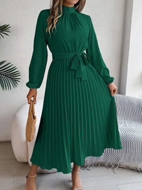 Pleated Midi Dress With Sleeves - Vickie