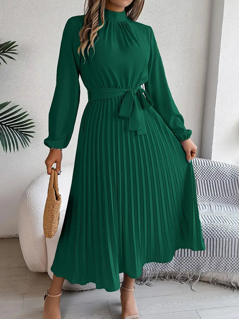Pleated Midi Dress With Sleeves - Vickie