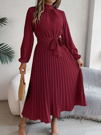 Pleated Midi Dress With Sleeves - Vickie