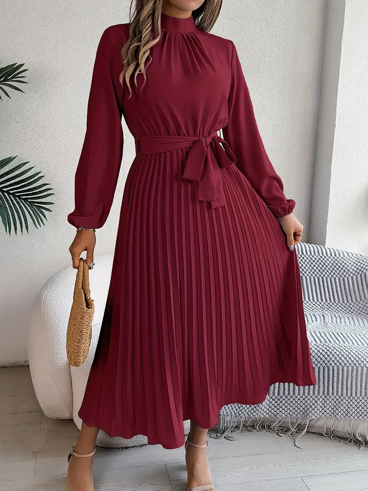Pleated Midi Dress With Sleeves - Vickie