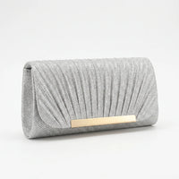 Pleated Textured Evening Clutch Bag - Glamova