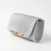 Pleated Textured Evening Clutch Bag - Glamova