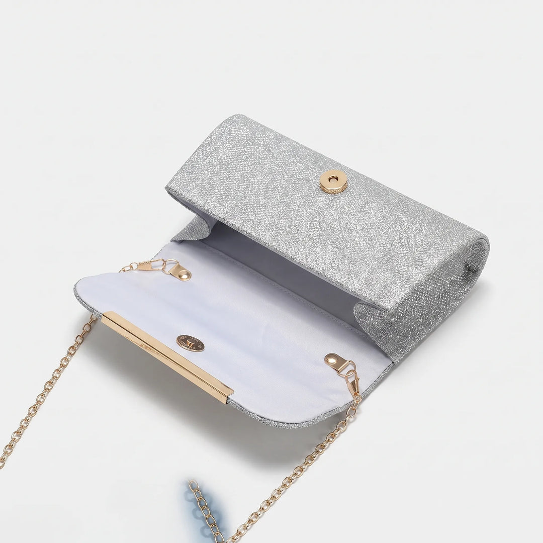Pleated Textured Evening Clutch Bag - Glamova