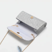 Pleated Textured Evening Clutch Bag - Glamova