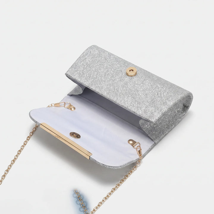 Pleated Textured Evening Clutch Bag - Glamova