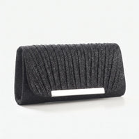 Pleated Textured Evening Clutch Bag - Glamova
