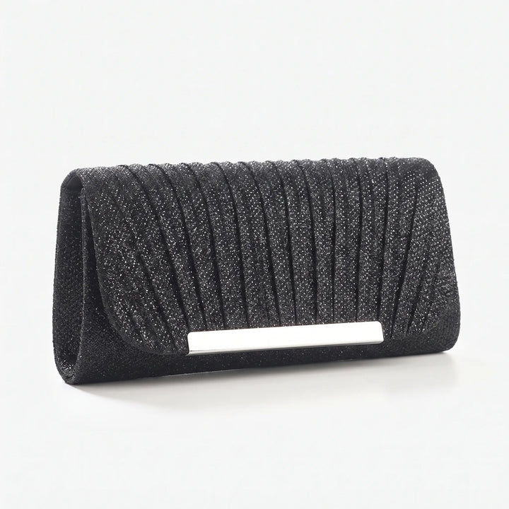 Pleated Textured Evening Clutch Bag - Glamova