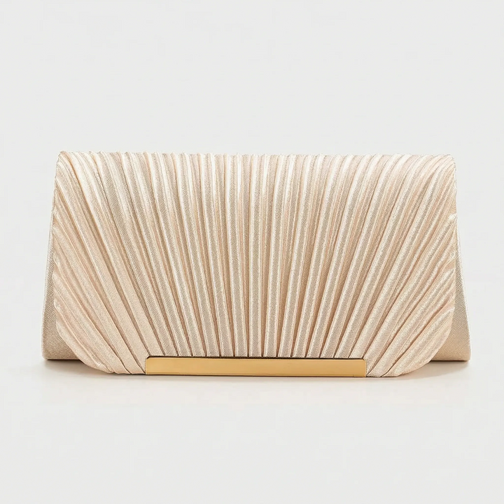 Pleated Textured Evening Clutch Bag - Glamova