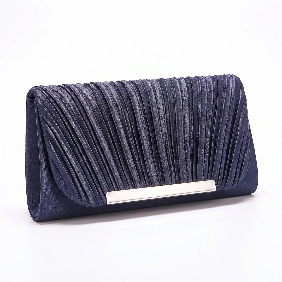 Pleated Textured Evening Clutch Bag - Glamova