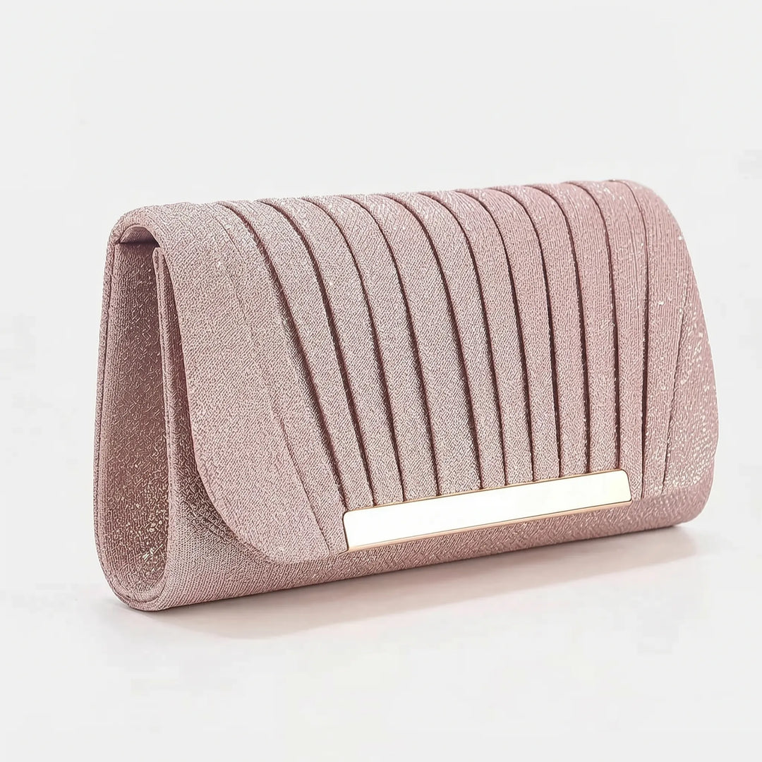 Pleated Textured Evening Clutch Bag - Glamova