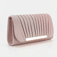 Pleated Textured Evening Clutch Bag - Glamova