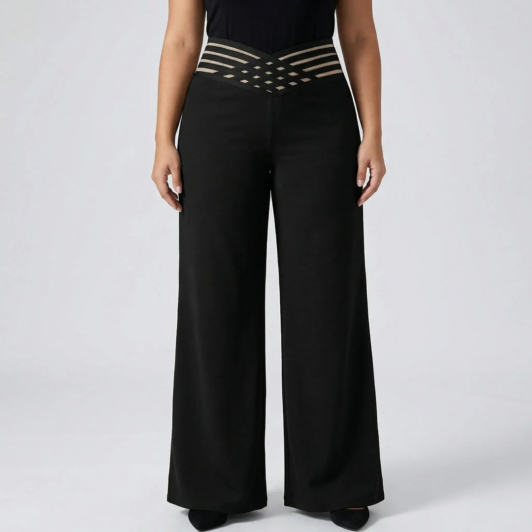 Plus-Size Stretchy Wide-Leg Bottoms - Joanna