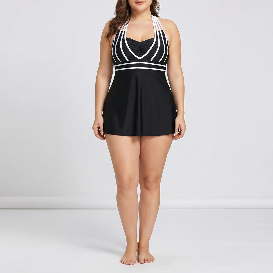 Plus-Size Swim Dress With Built-In Shorts - Laura