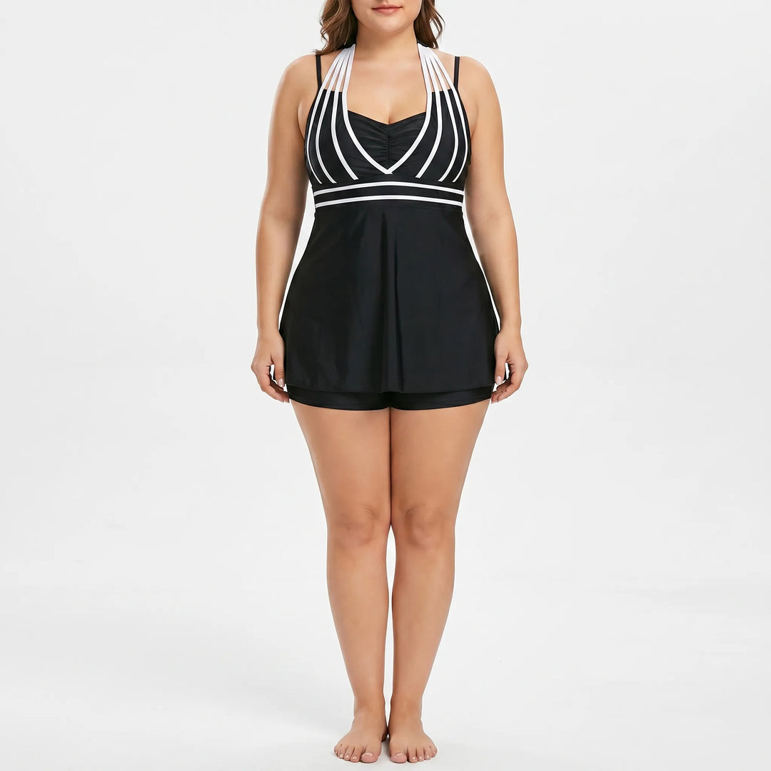 Plus-Size Swim Dress With Built-In Shorts - Laura