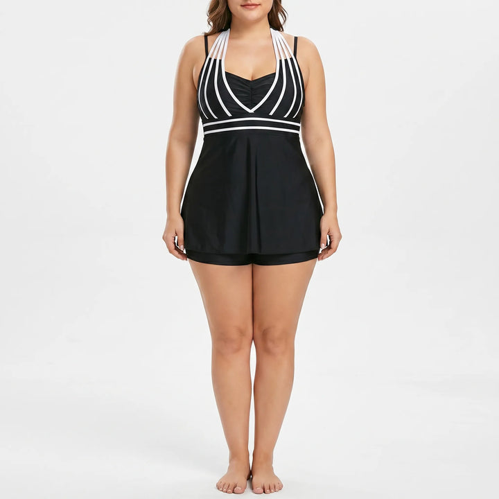 Plus-Size Swim Dress With Built-In Shorts - Laura