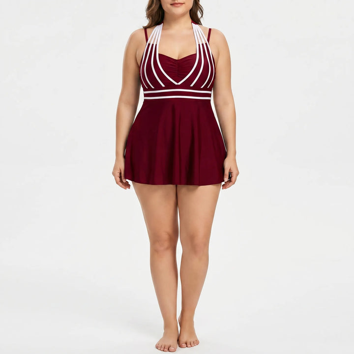 Plus-Size Swim Dress With Built-In Shorts - Laura