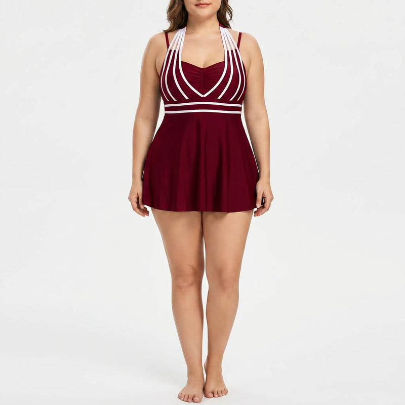 Plus-Size Swim Dress With Built-In Shorts - Laura