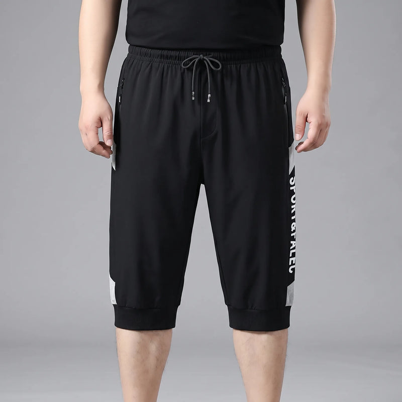 Plus Size Elastic Waist Sport Shorts - Randal