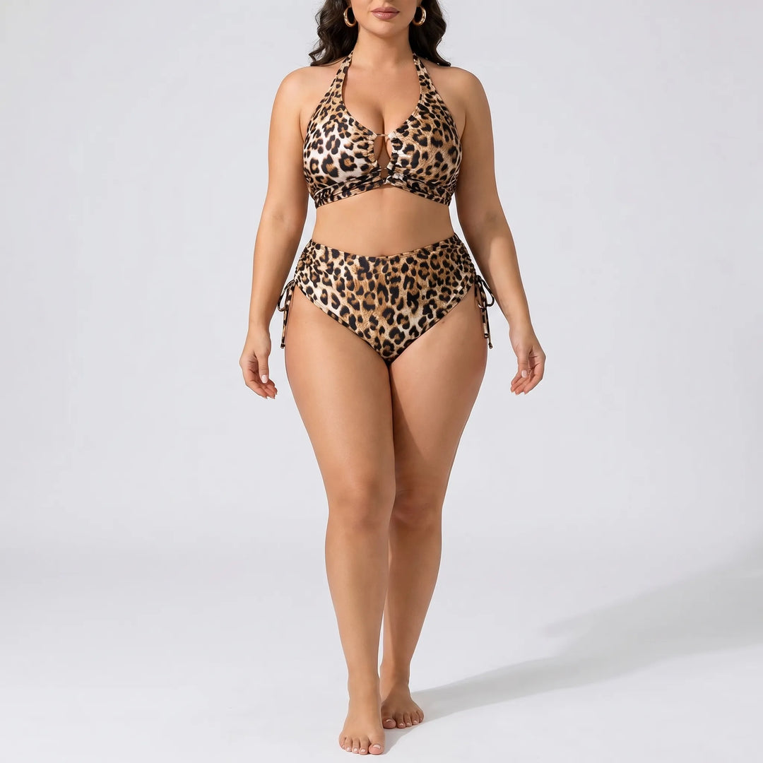 Plus Size Halter Bikini Set - Leticia