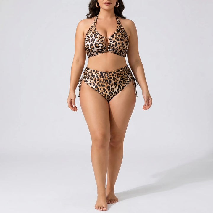 Plus Size Halter Bikini Set - Leticia