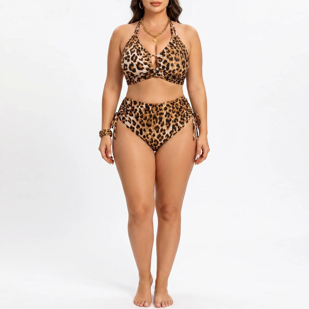 Plus Size Halter Bikini Set - Leticia