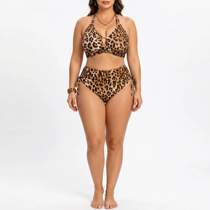 Plus Size Halter Bikini Set - Leticia