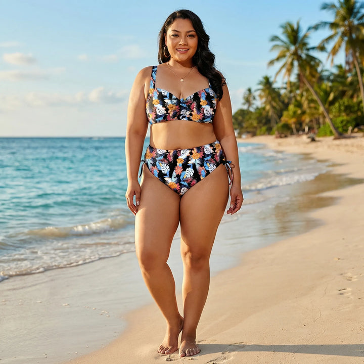 Plus Size High-Waist Bikini Set - Amanda