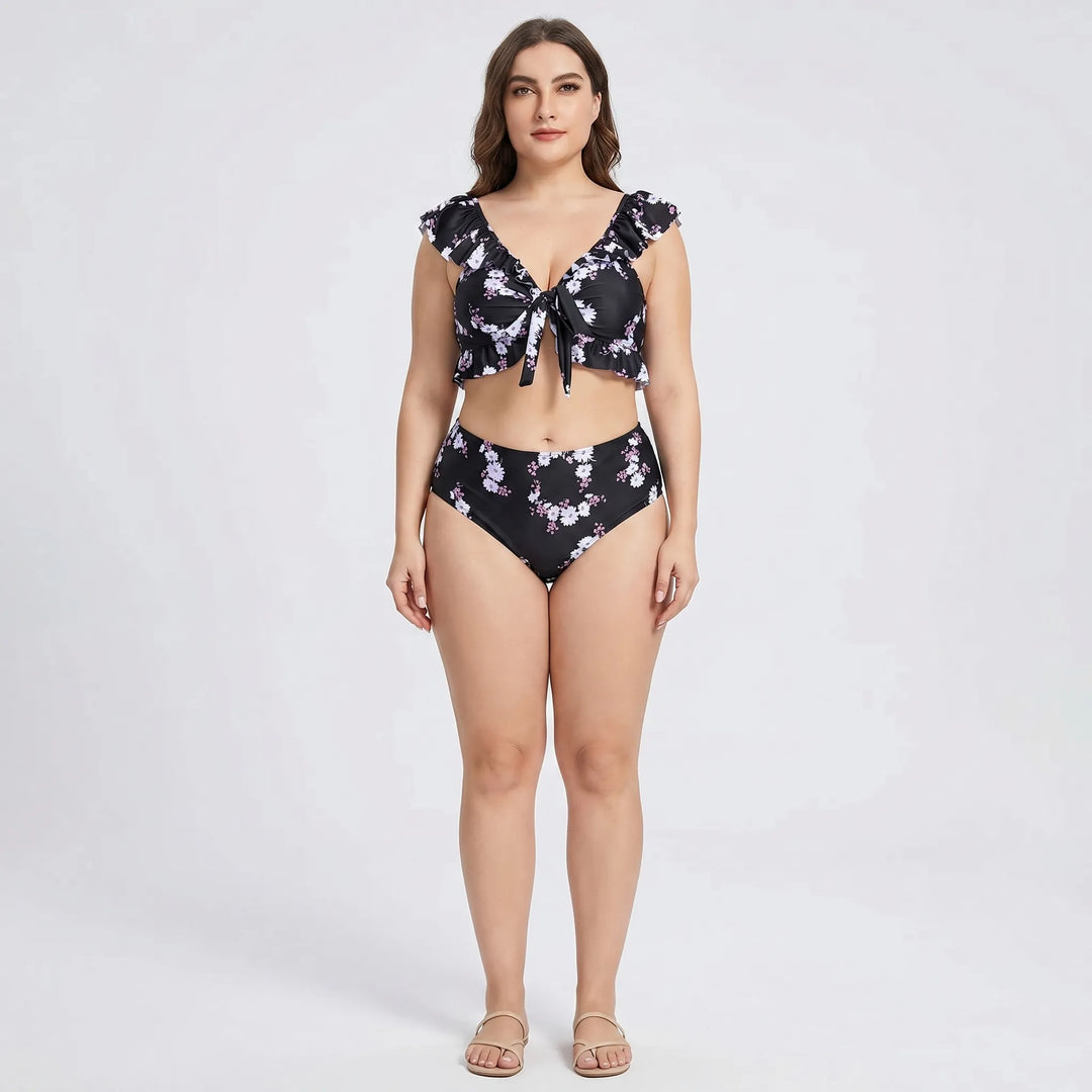 Plus Size High Waist Bikini Set - Jeanette