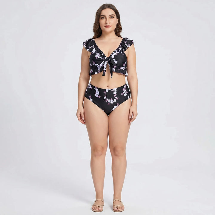 Plus Size High Waist Bikini Set - Jeanette