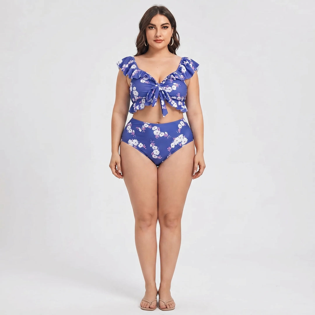 Plus Size High Waist Bikini Set - Jeanette