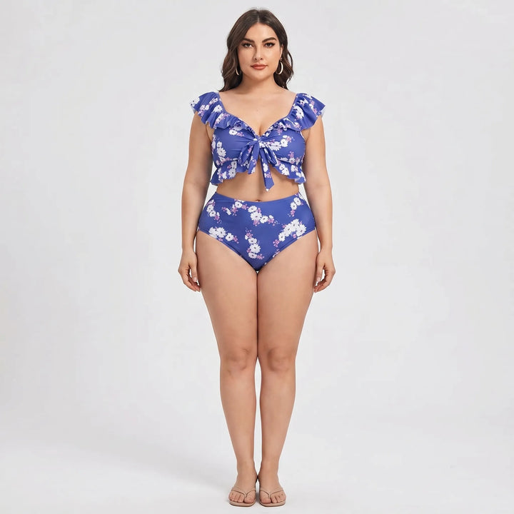 Plus Size High Waist Bikini Set - Jeanette