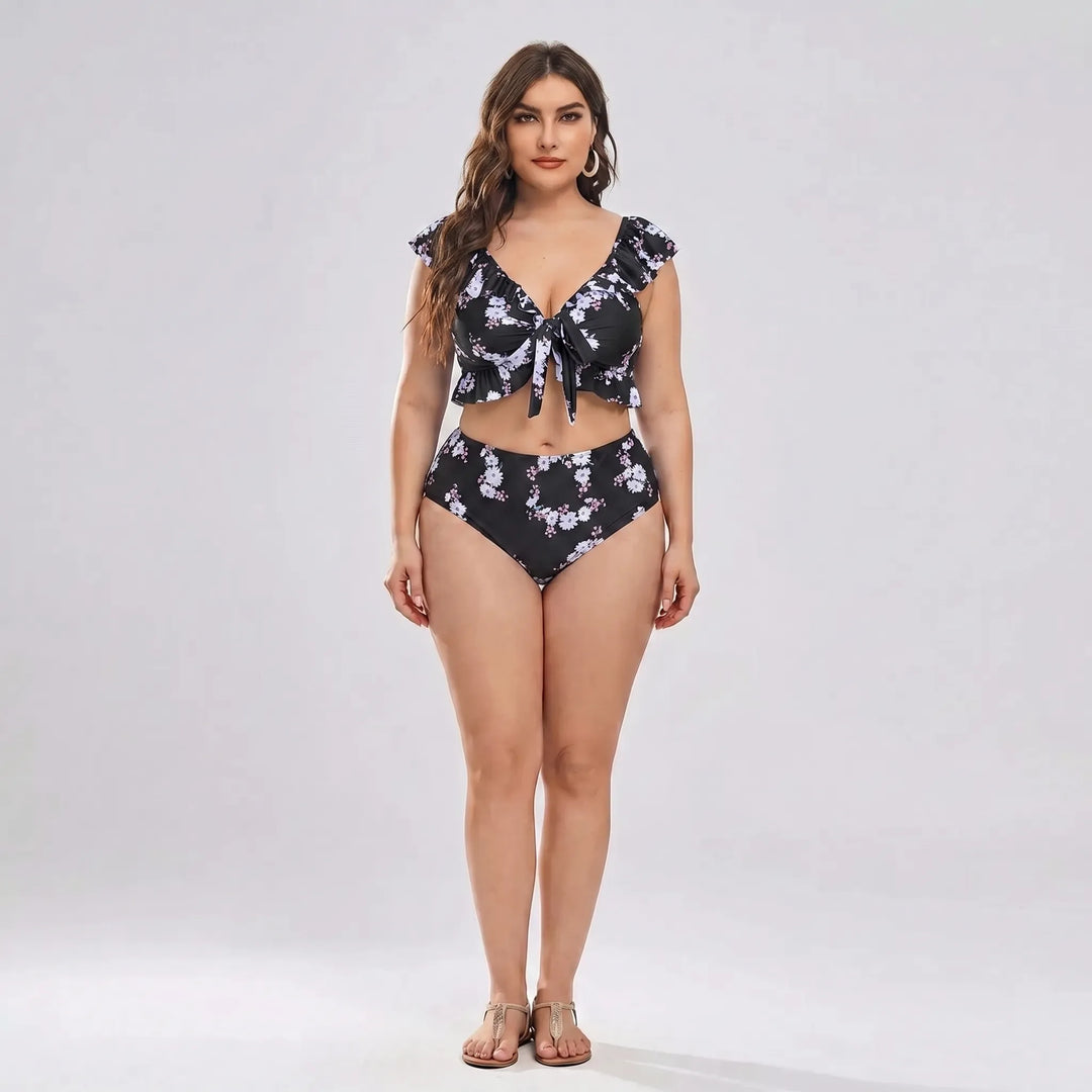 Plus Size High Waist Bikini Set - Jeanette