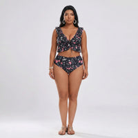Plus Size High Waist Bikini Set - Jeanette