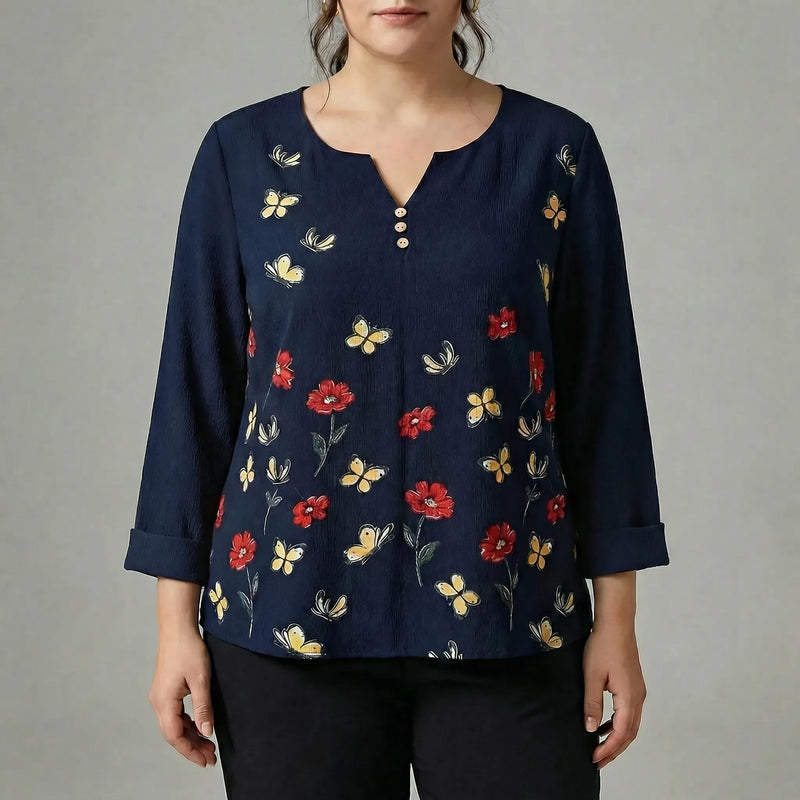 Plus Size Long Sleeve Casual Top - Stella