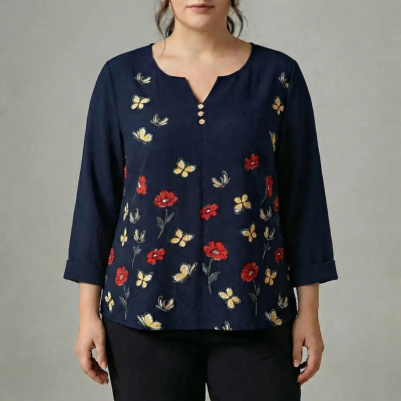 Plus Size Long Sleeve Casual Top - Stella