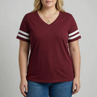 Plus Size Loose V-Neck Tee - Lorraine
