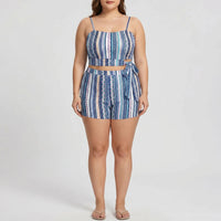 Plus Size Patterned Swimsuit - Lorena