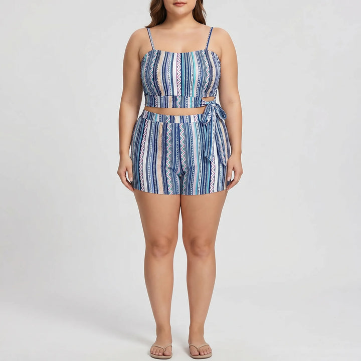 Plus Size Patterned Swimsuit - Lorena