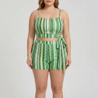 Plus Size Patterned Swimsuit - Lorena
