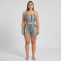 Plus Size Patterned Swimsuit - Lorena