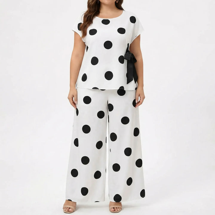 Plus Size Polka Dot Two-Piece Set - Brittany