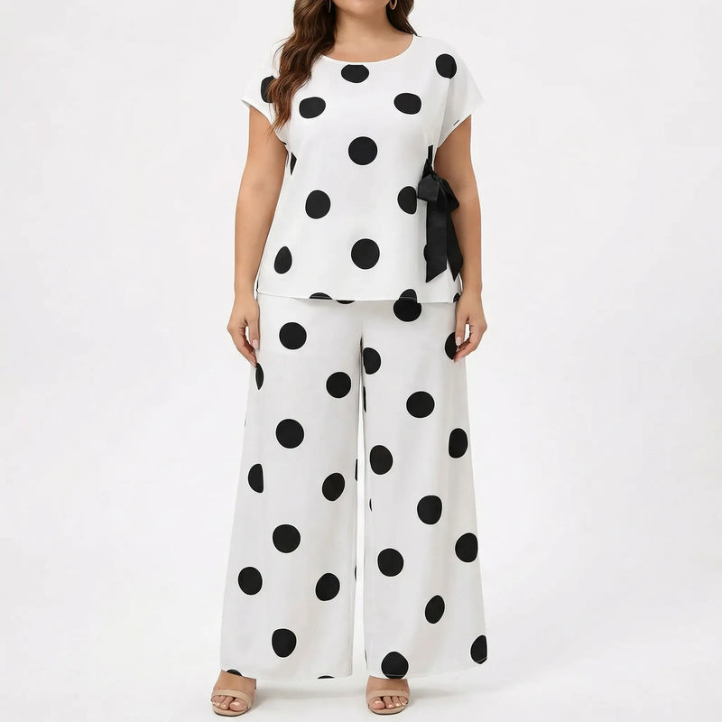 Plus Size Polka Dot Two-Piece Set - Brittany