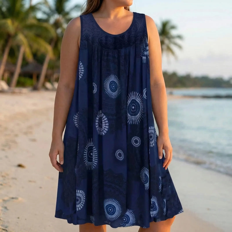 Plus Size Printed Beach Dress - Christie