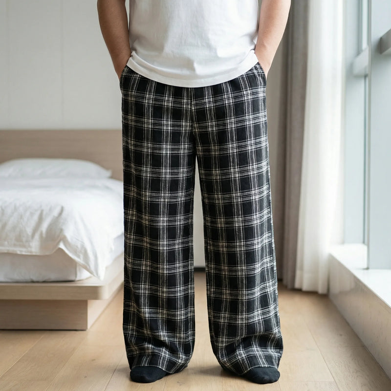 Plus Size Relaxed Plaid Pants - Domingo