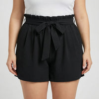 Plus Size Ruffle Waist Shorts - Jeannie