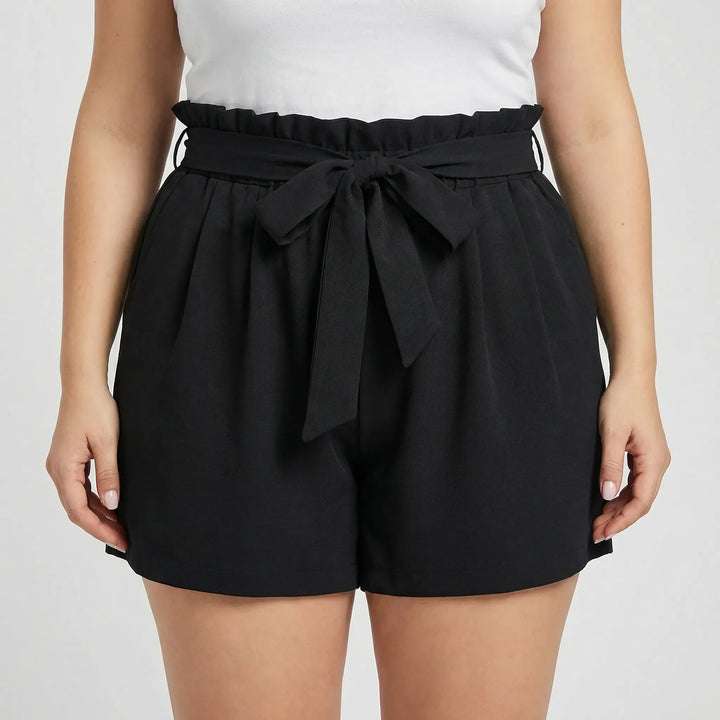 Plus Size Ruffle Waist Shorts - Jeannie